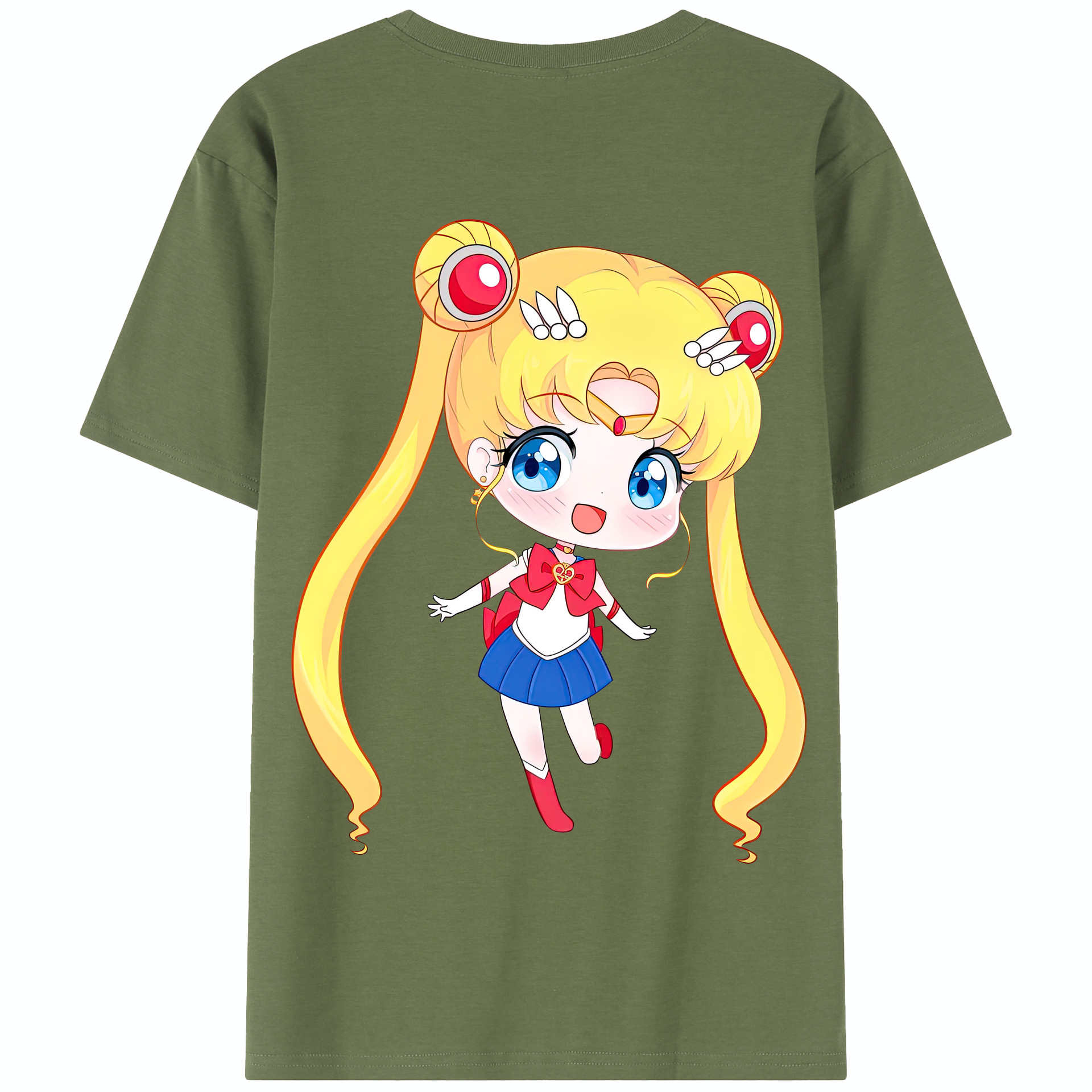 （画像用） 美少女戦士セーラームーン 月野 うさぎ つきの うさぎ Sailor Moon Tsukino Usagi 綿100％半袖Tシャツ（背面プリント）